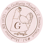 Name Doodles - Round Address Labels/Stickers (Culinary Hen)